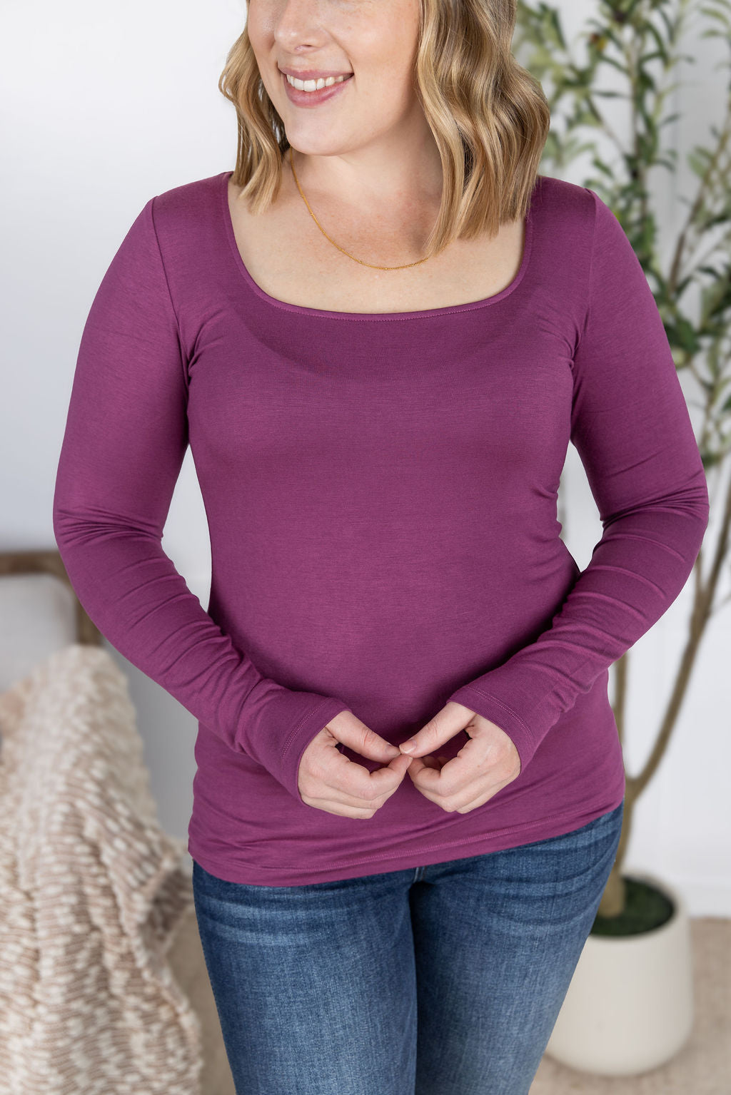 PREBOOK Alyssa Long Sleeve Top - Mulberry