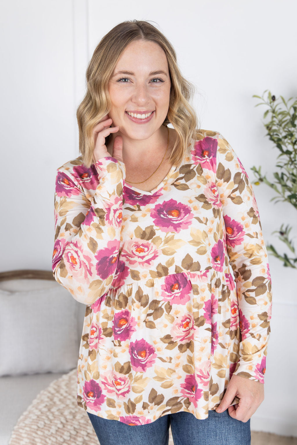 PREBOOK Long Sleeve Sarah Ruffle Top - Autumn Blossom