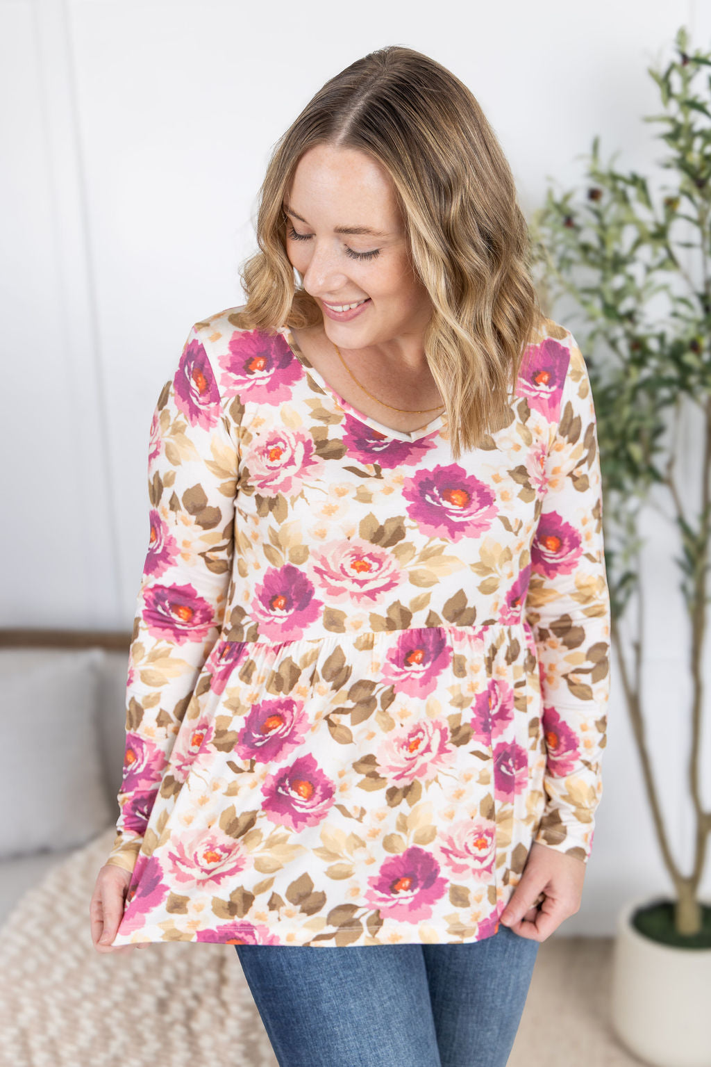 PREBOOK Long Sleeve Sarah Ruffle Top - Autumn Blossom