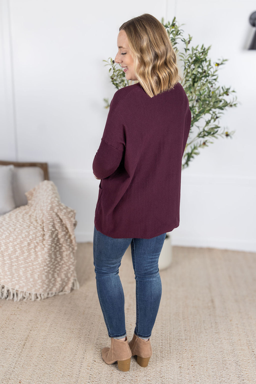 PREBOOK Naomi Pocket Sweater - Burgundy