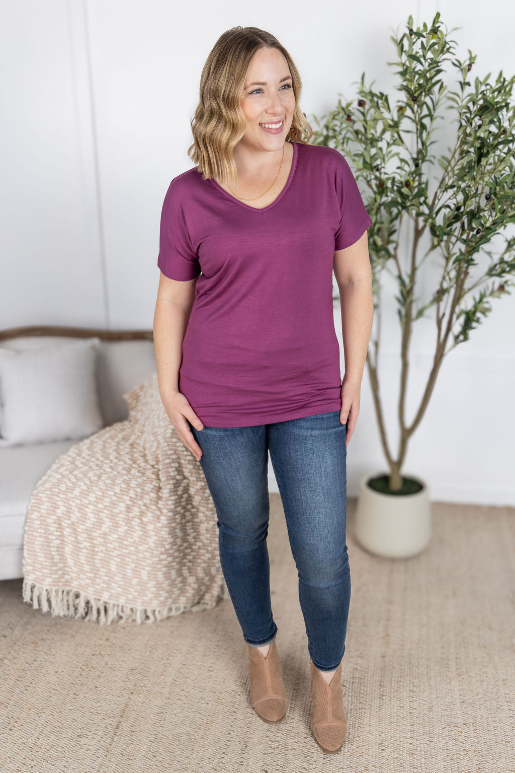 PREBOOK Chloe Cozy Tee - Mulberry