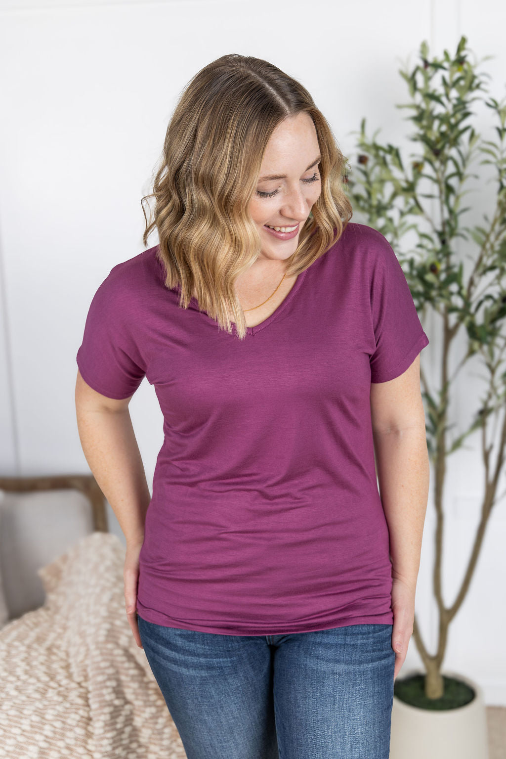 PREBOOK Chloe Cozy Tee - Mulberry