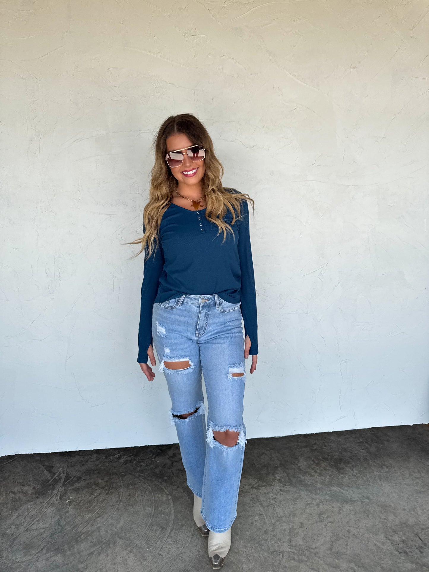 PREORDER- FALL BROOKLYN SNAP HENLEY TOP