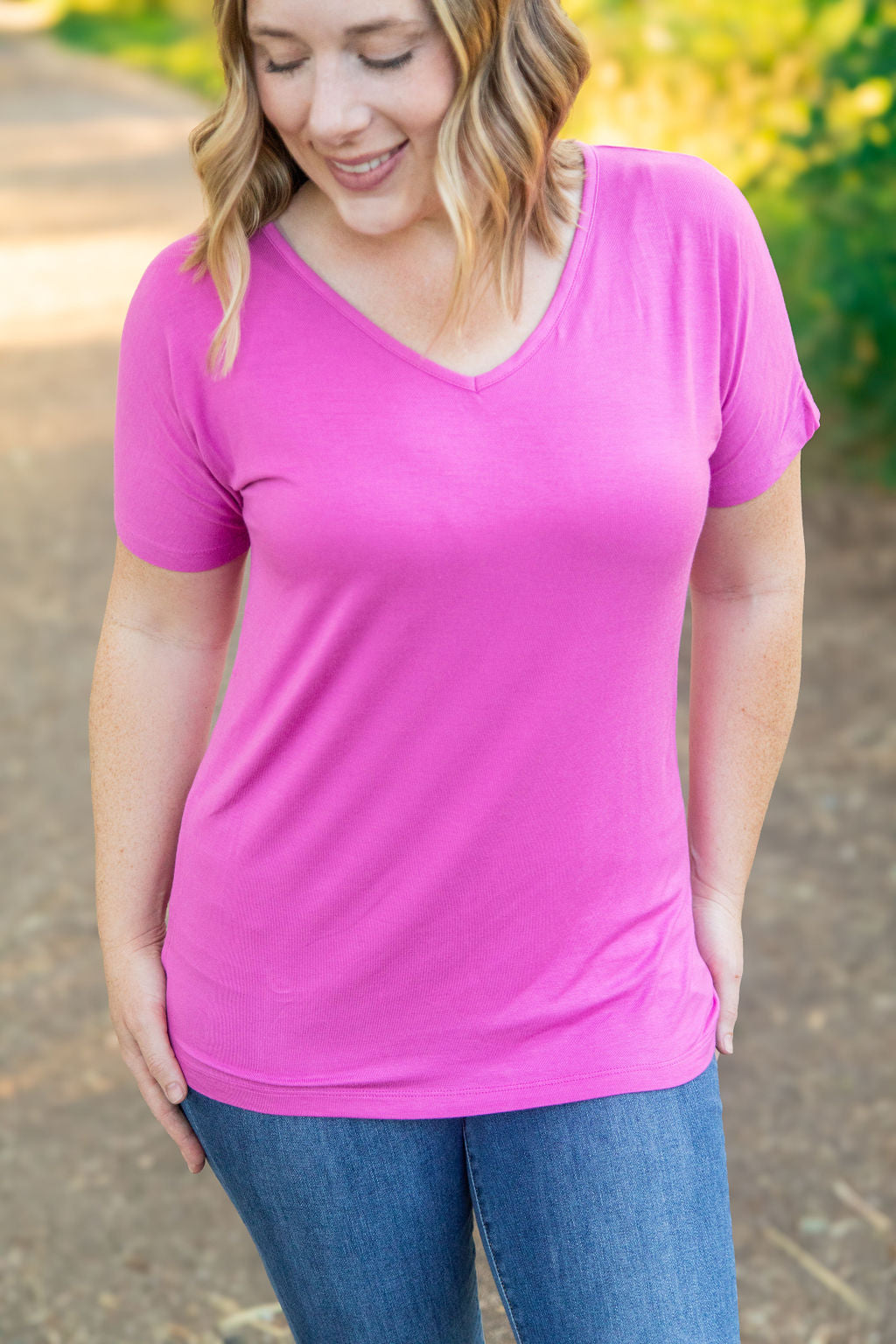 IN STOCK Chloe Cozy Tee - Magenta