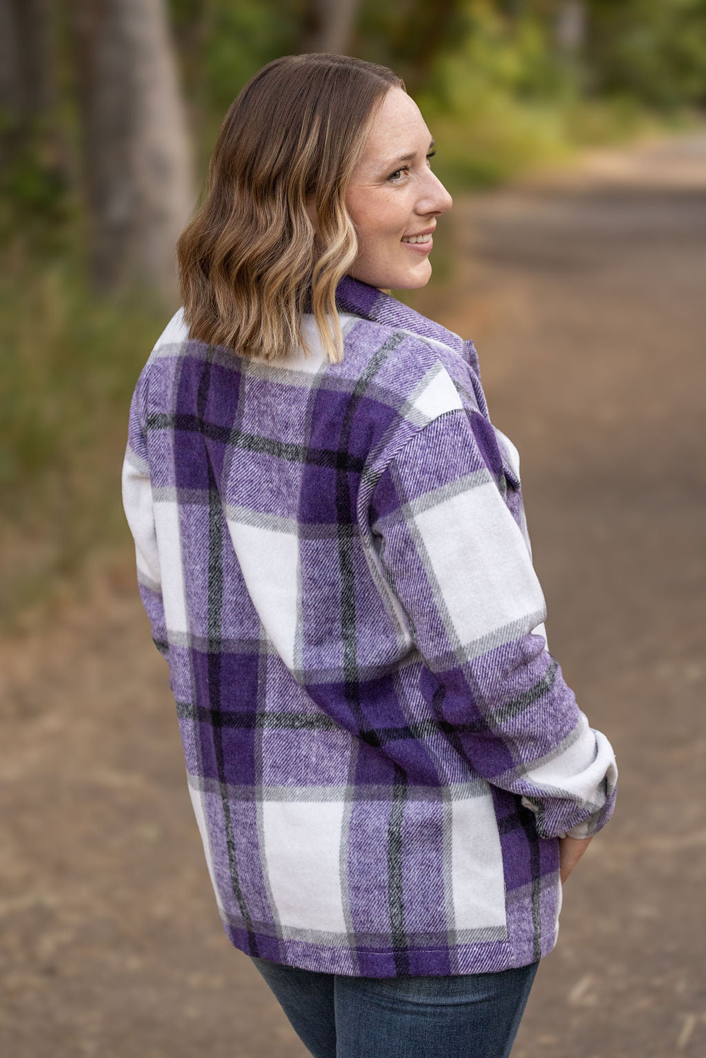 IN STOCK Norah Plaid Shacket - Purple Mix