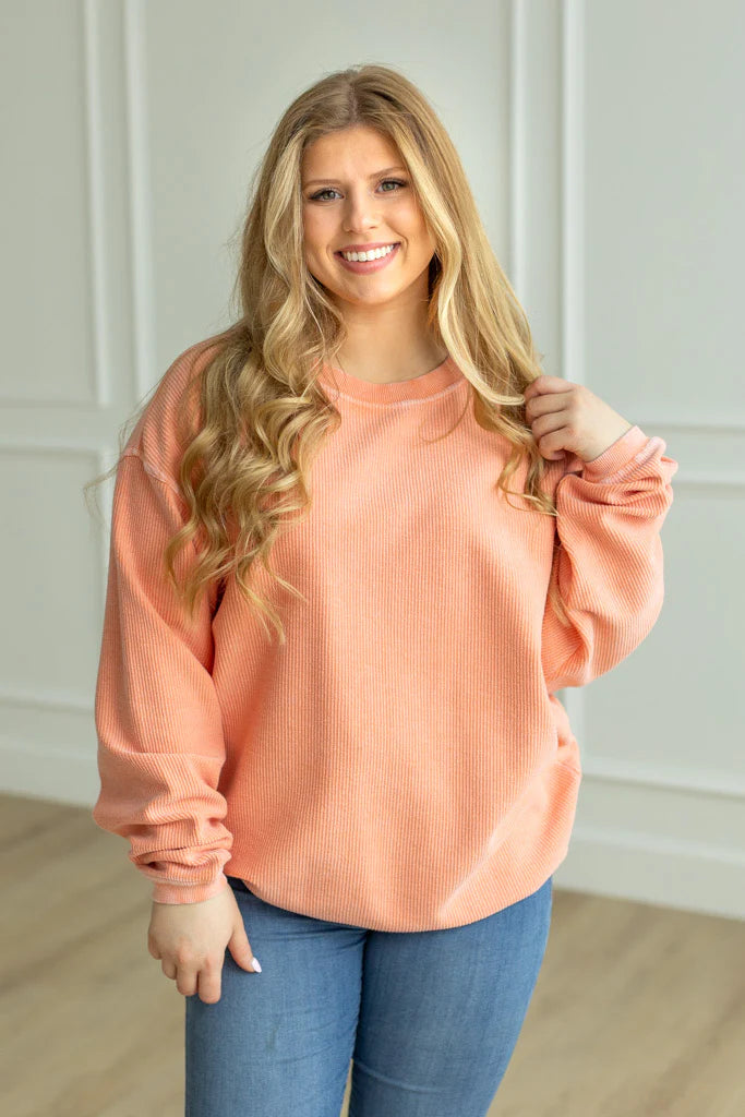 MARIGOLD - Essential Luxe Corded Crew Sweatshirt
