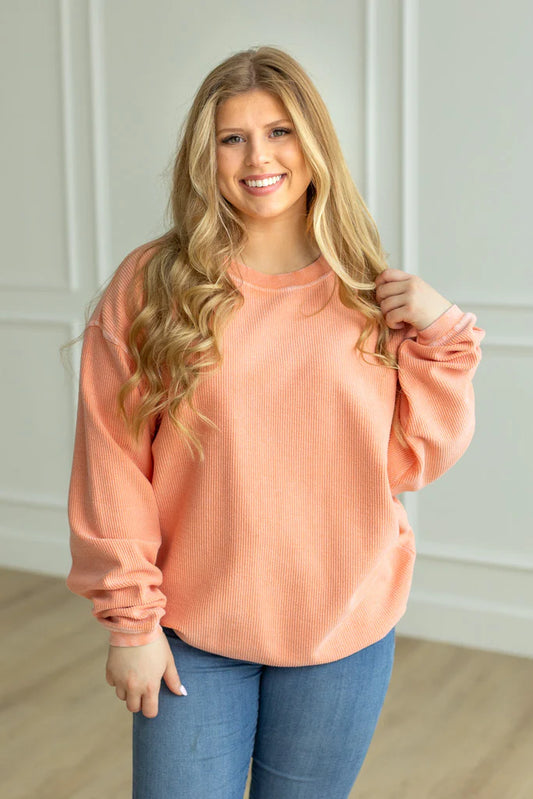MARIGOLD - Essential Luxe Corded Crew Sweatshirt