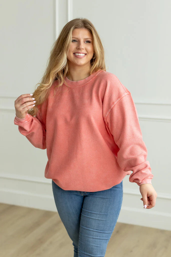 DEWBERRY - Essential Luxe Corded Crew Sweatshirt