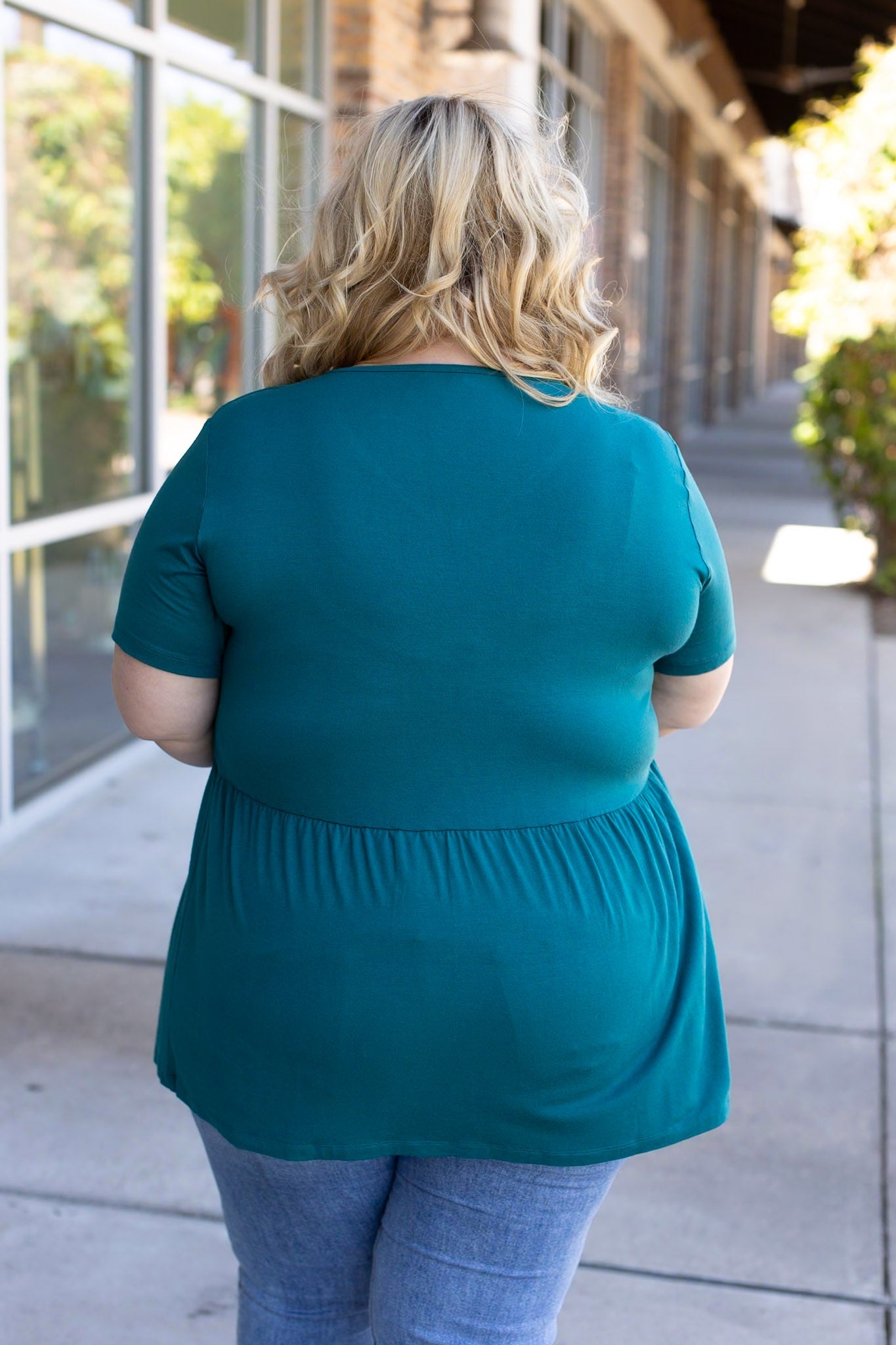 IN STOCK Sarah Ruffle Short Sleeve - Teal