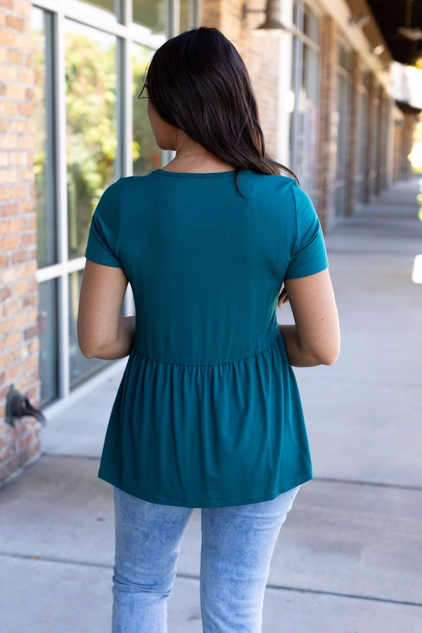 IN STOCK Sarah Ruffle Short Sleeve - Teal