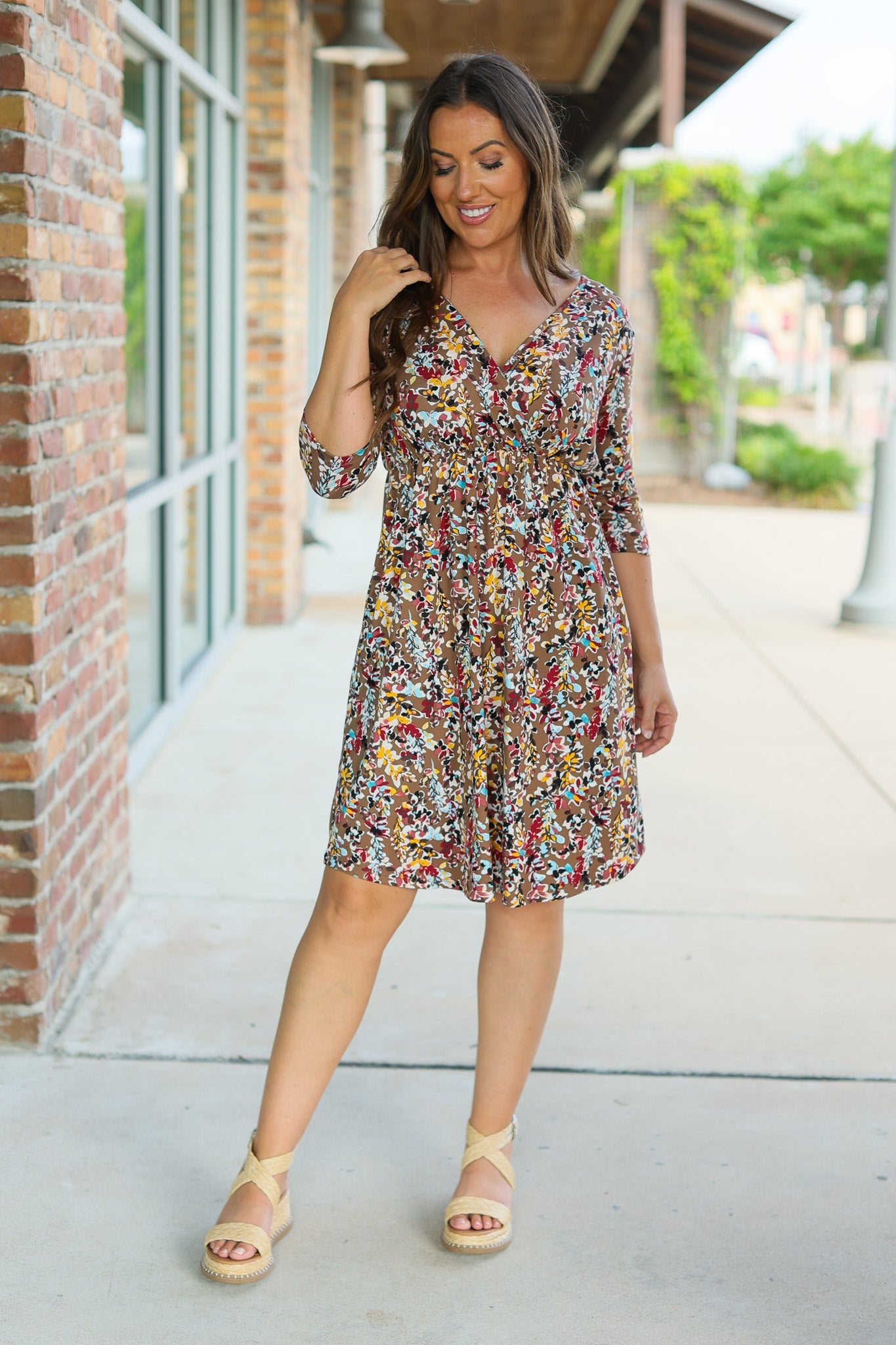 IN STOCK Taylor Dress - Mocha Floral