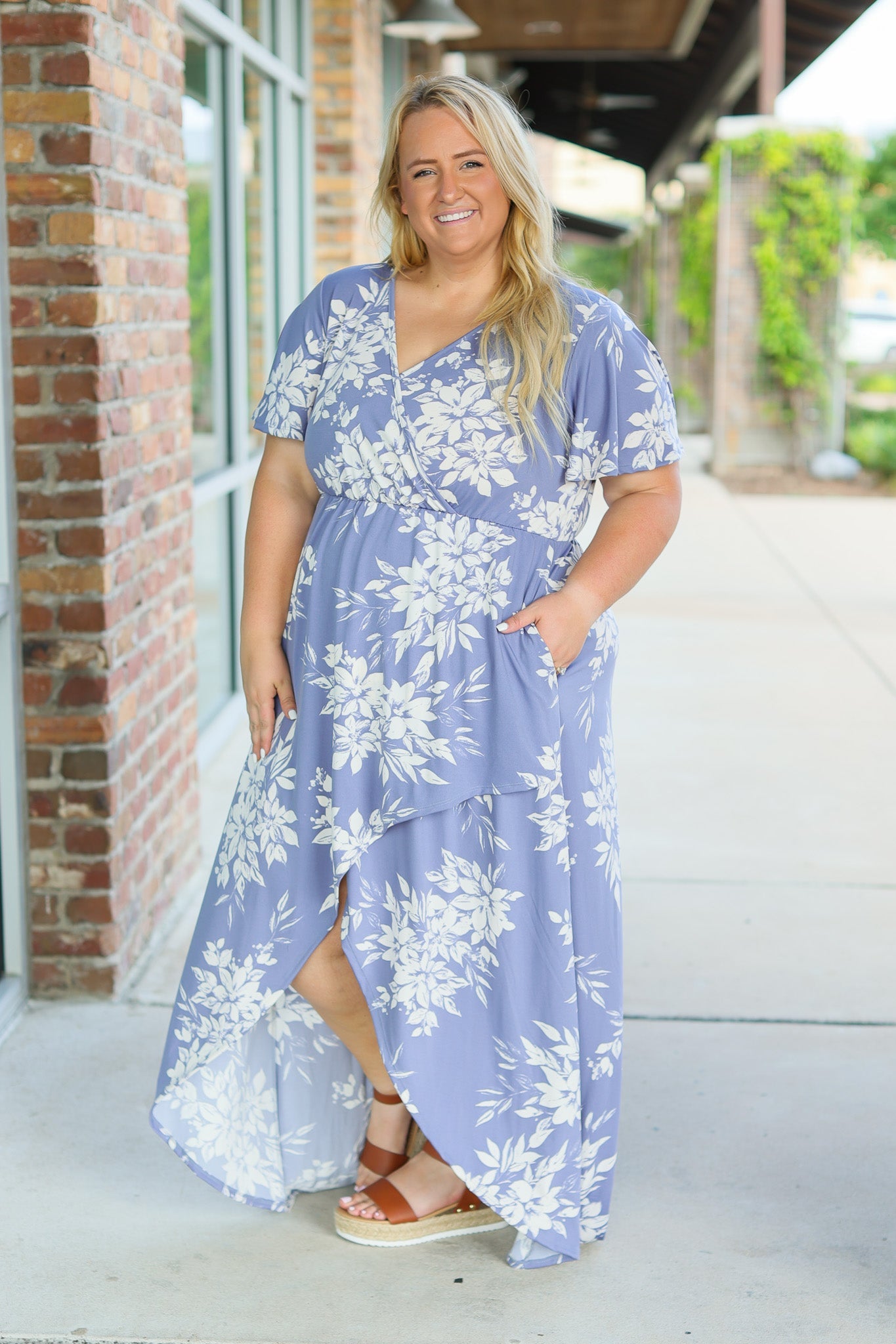 IN STOCK Harley High-Lo Dress - Periwinkle Floral