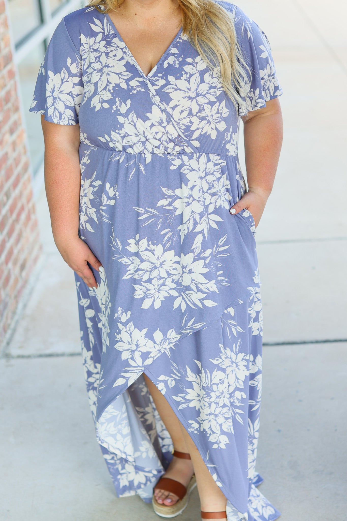 IN STOCK Harley High-Lo Dress - Periwinkle Floral