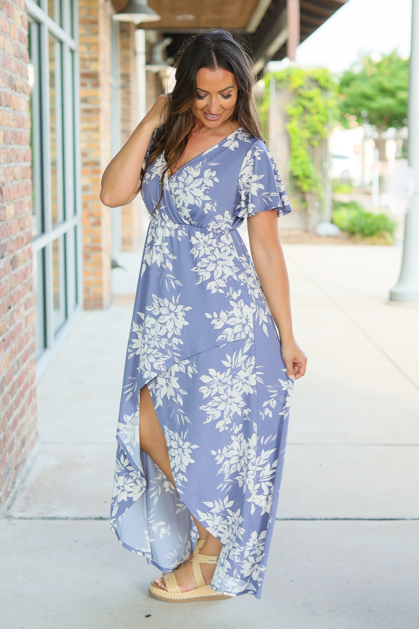 IN STOCK Harley High-Lo Dress - Periwinkle Floral