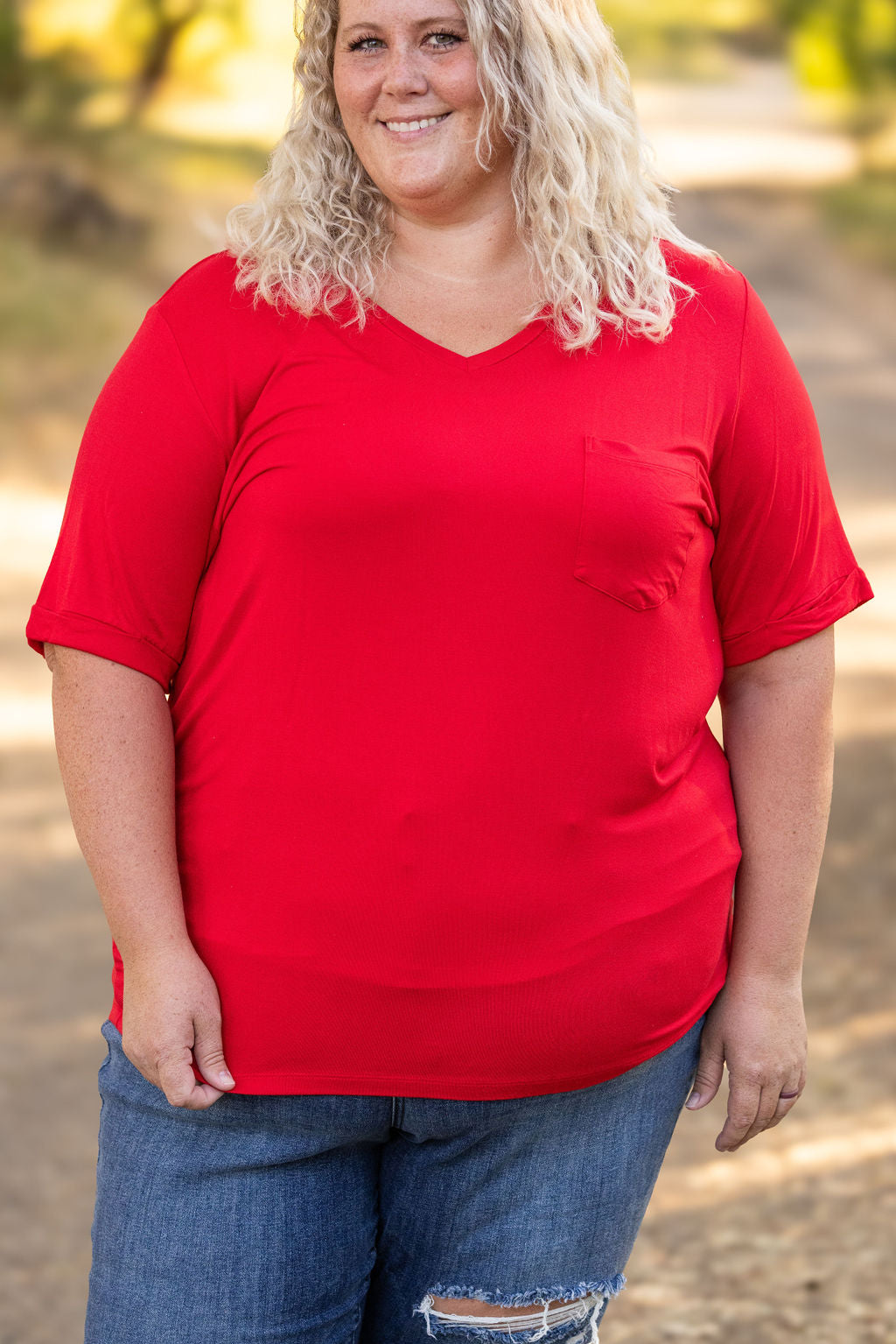 IN STOCK Sophie Pocket Tee - Red