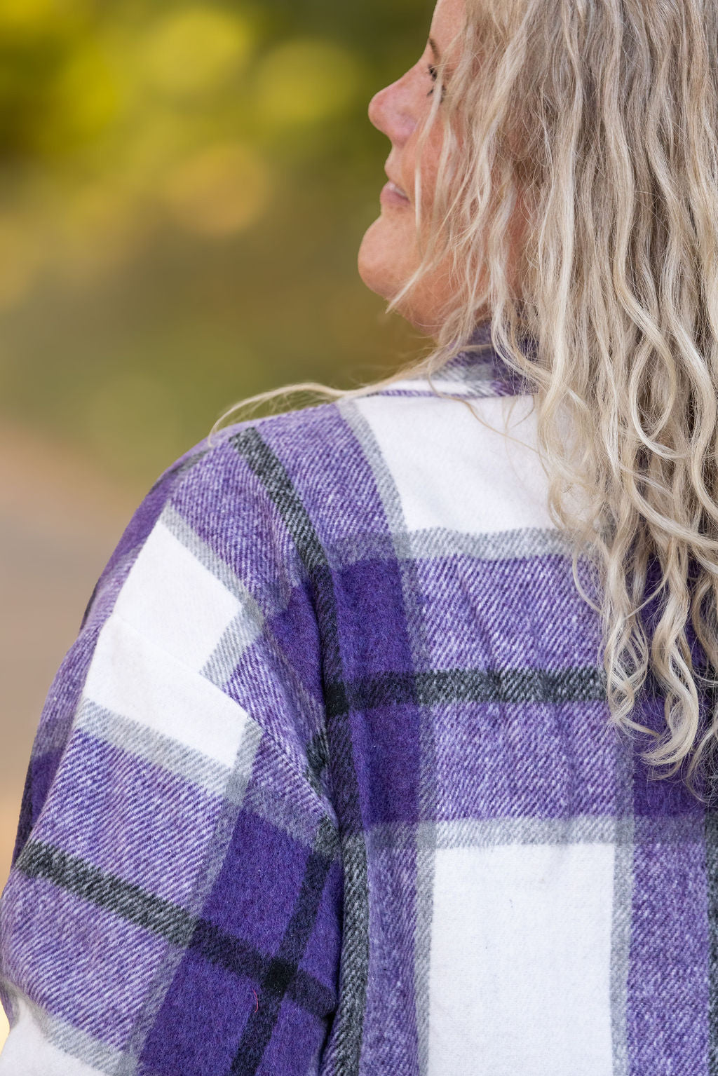 IN STOCK Norah Plaid Shacket - Purple Mix