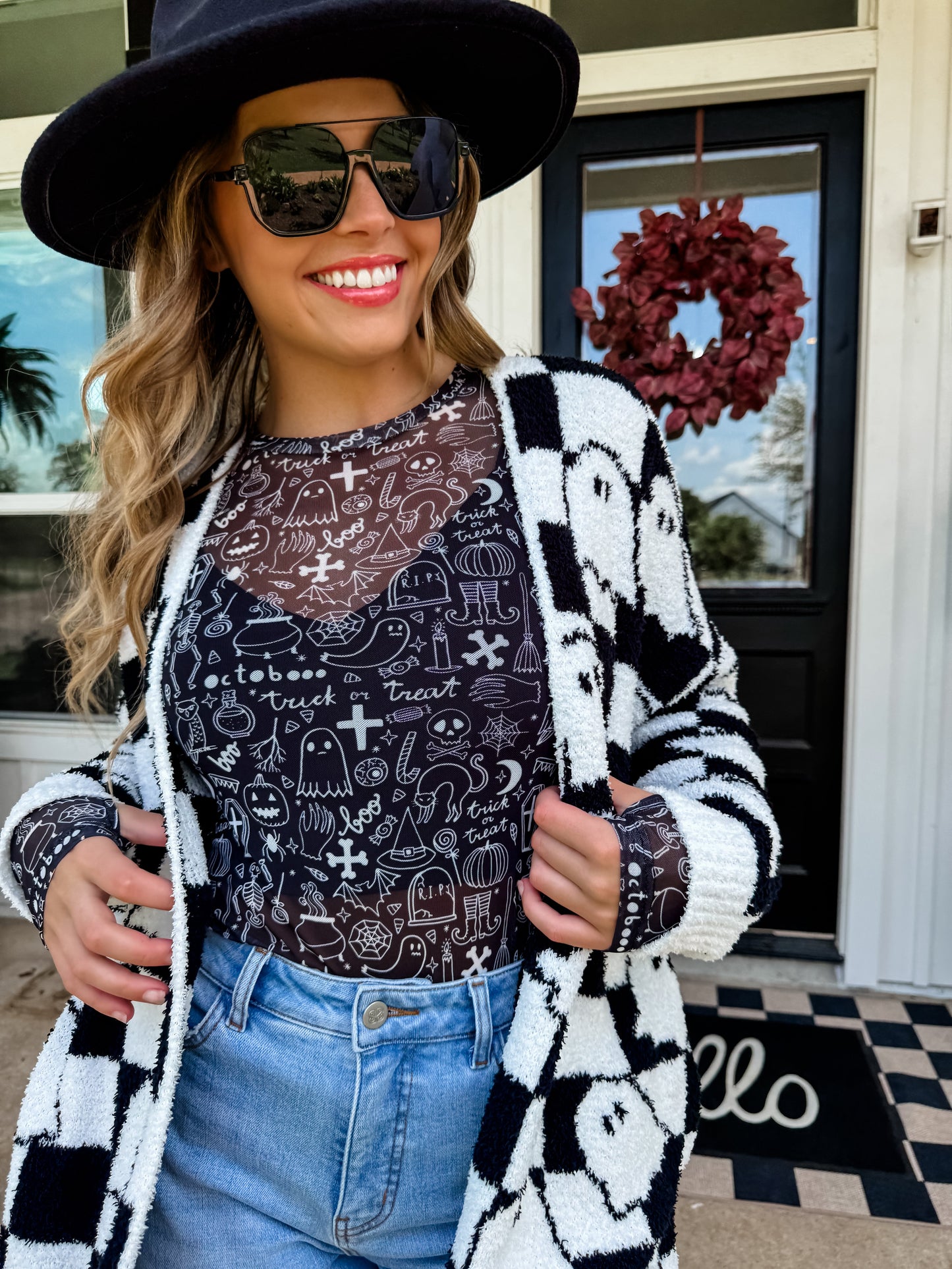 PREORDER- SPOOKY HALLOWEEN MESH TOP