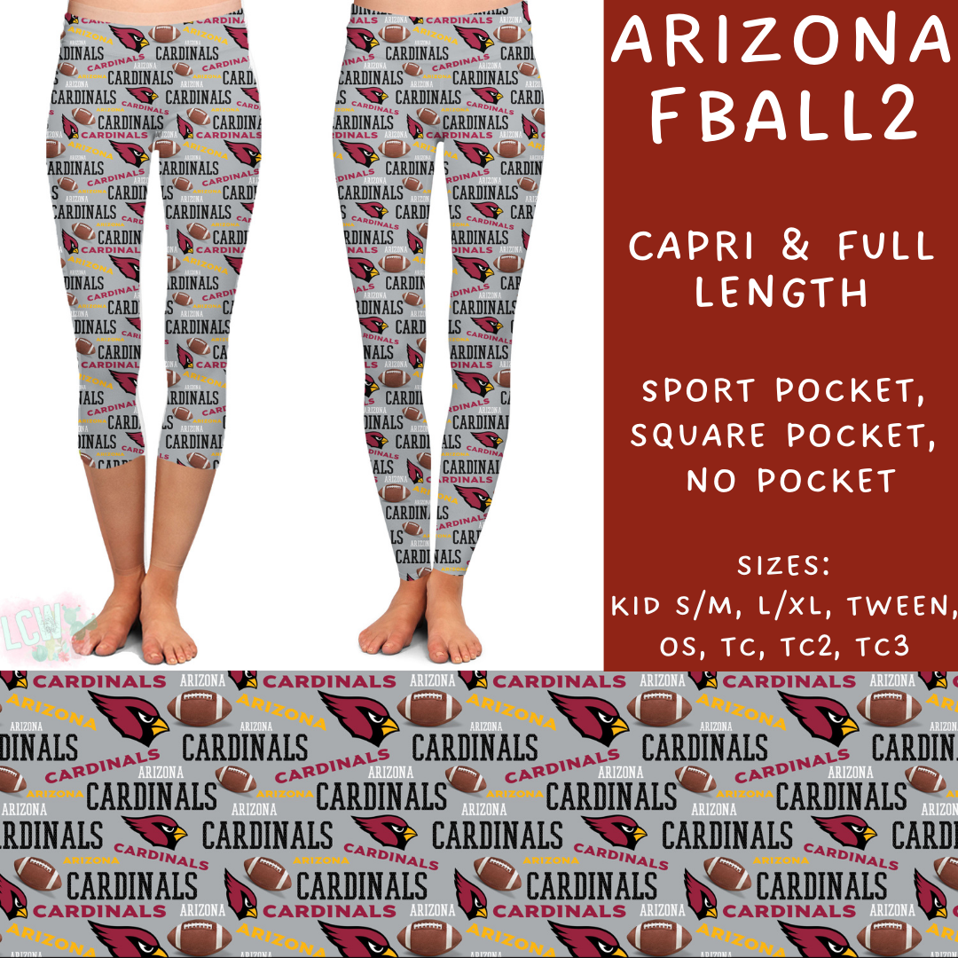 Batch #180 - Game Day Collection - Closes 8/21 - ETA Oct- Arizona FBall2 Full and Capri Leggings