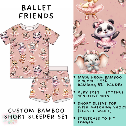 Batch #138 - Little Dreamers - Closes 6/26 - ETA mid August - Ballet Friends Bamboo Short Sleeper Set