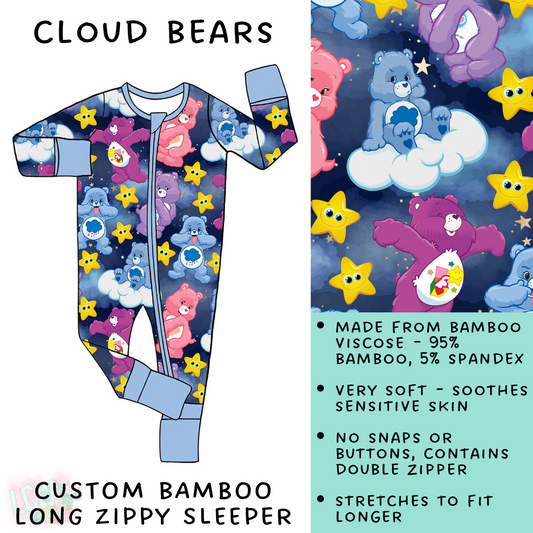 Batch #138 - Little Dreamers - Closes 6/25 - ETA mid August - Cloud Bears Bamboo Long Zippy Sleeper