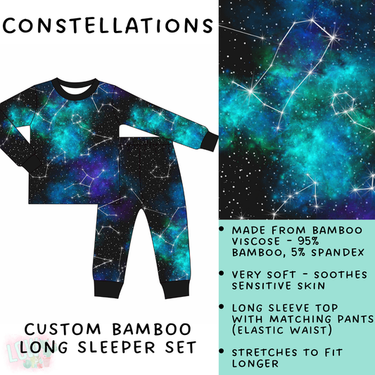 Batch #138 - Little Dreamers - Closes 6/26 - ETA mid August - Constellations Bamboo Long Sleeper Set