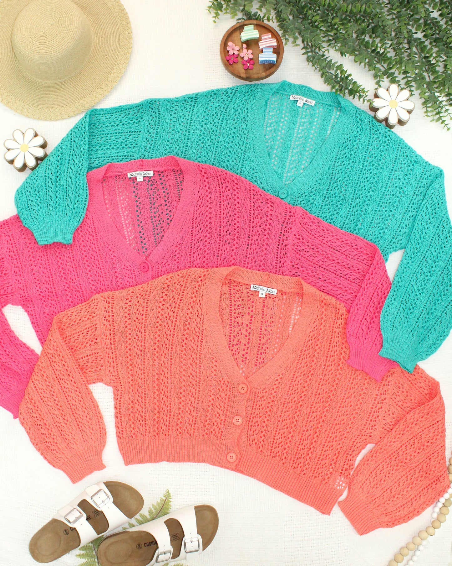 IN STOCK Callie Cropped Cardigan - Melon