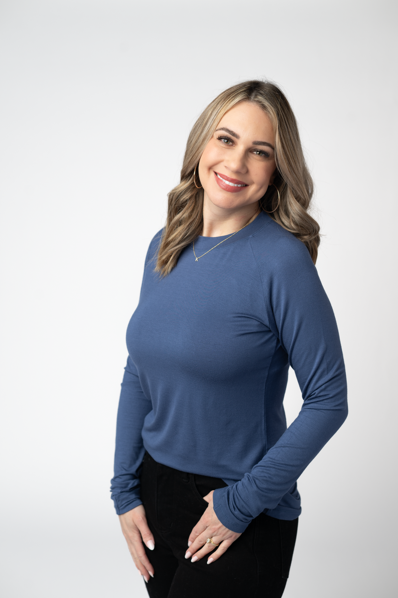 IN STOCK Blair Long Sleeve Top - Blue