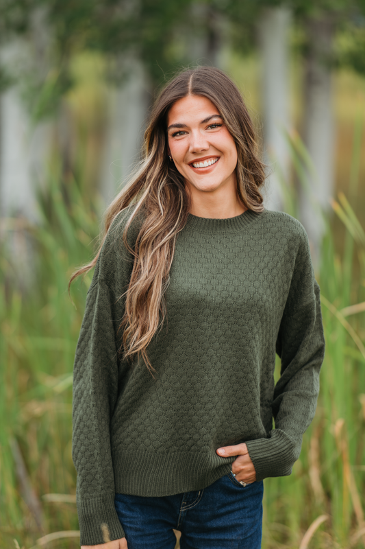 IN STOCK Gianna Pullover Sweater - Olive