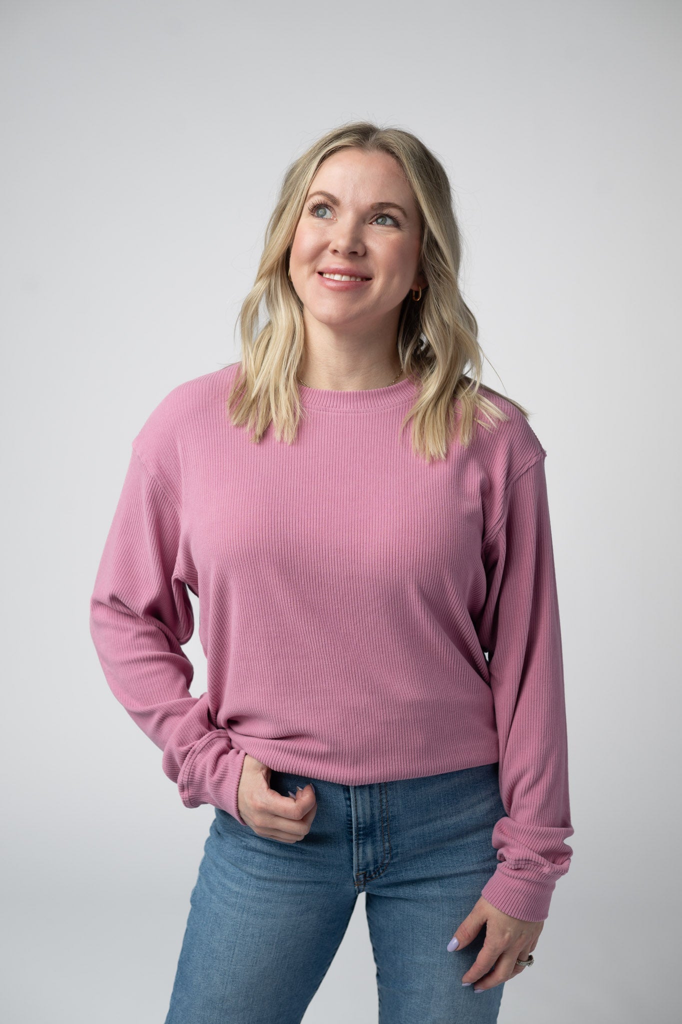 IN STOCK Corrine Ribbed Pullover Top - Rose