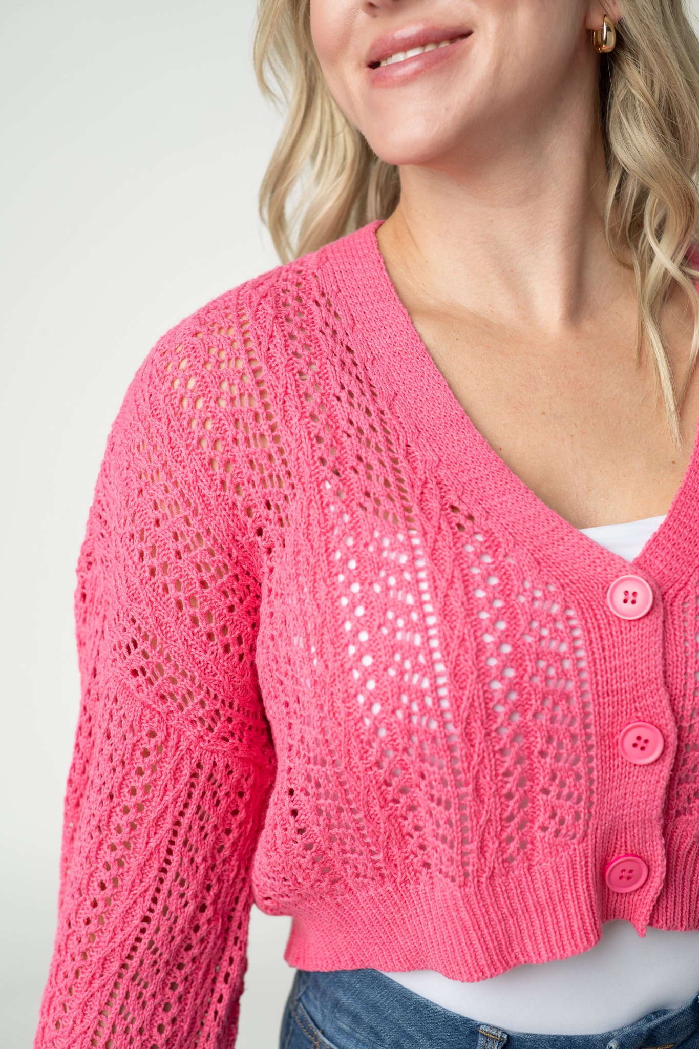 IN STOCK Callie Cropped Cardigan - Pink
