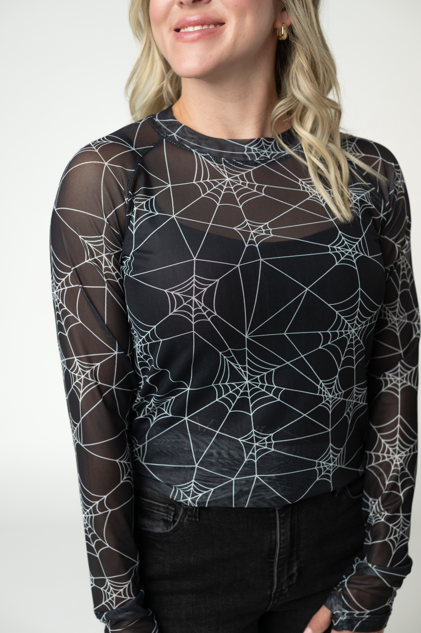 IN STOCK Blair Mesh Long Sleeve Top - Webs