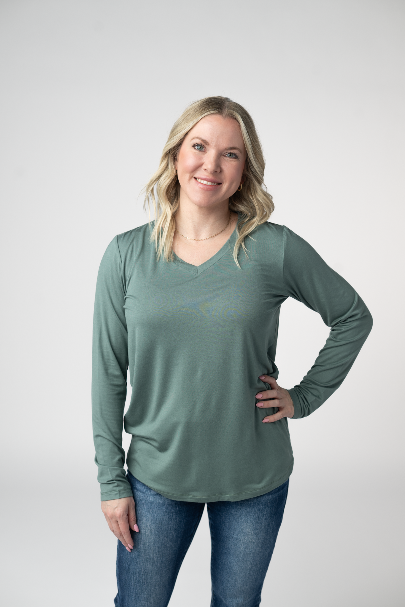 IN STOCK Larissa Long Sleeve - Dusty Jade