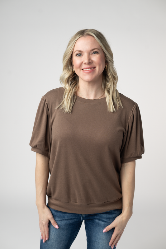 IN STOCK Katie Cozy Top - Mocha