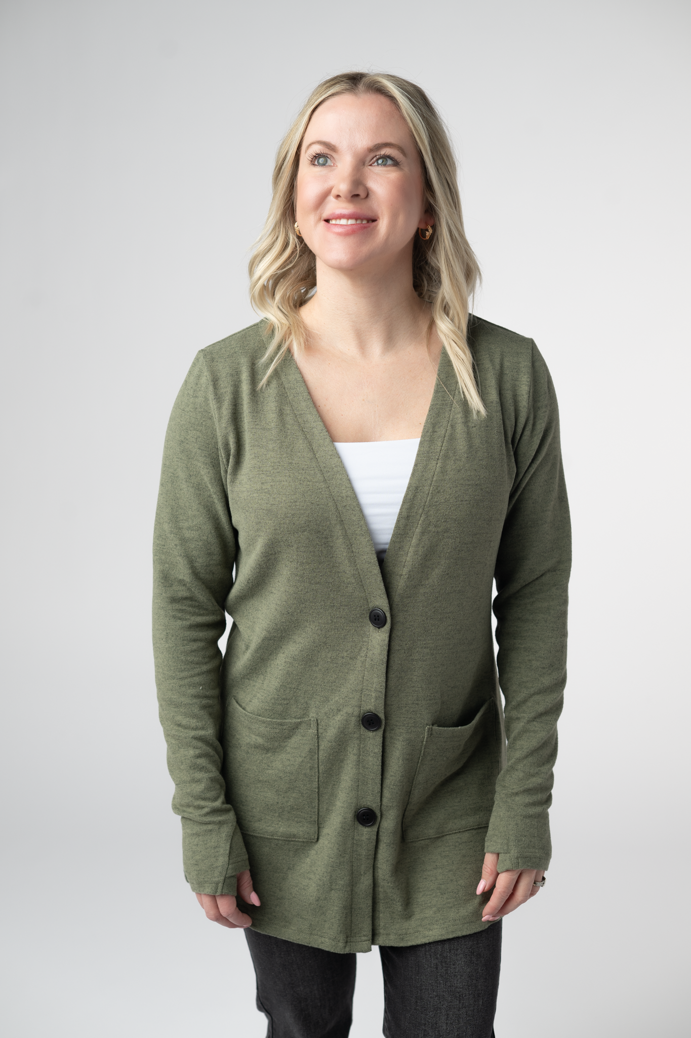 IN STOCK Cori Cardigan - Heathered Olive