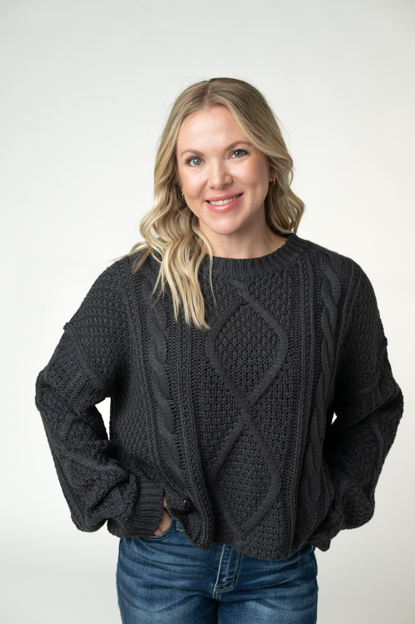 IN STOCK Cable Knit Sweater - Charcoal