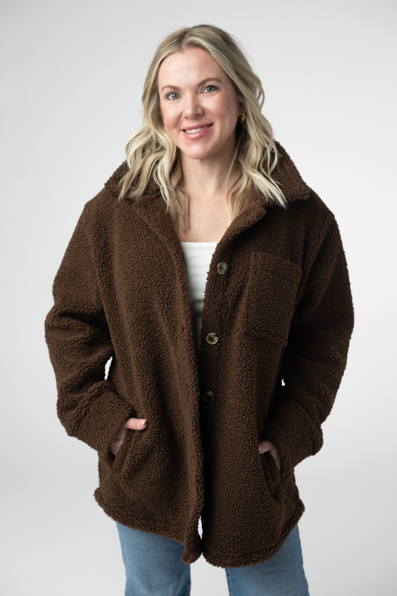 IN STOCK Teddy Oversized Shacket - Brown