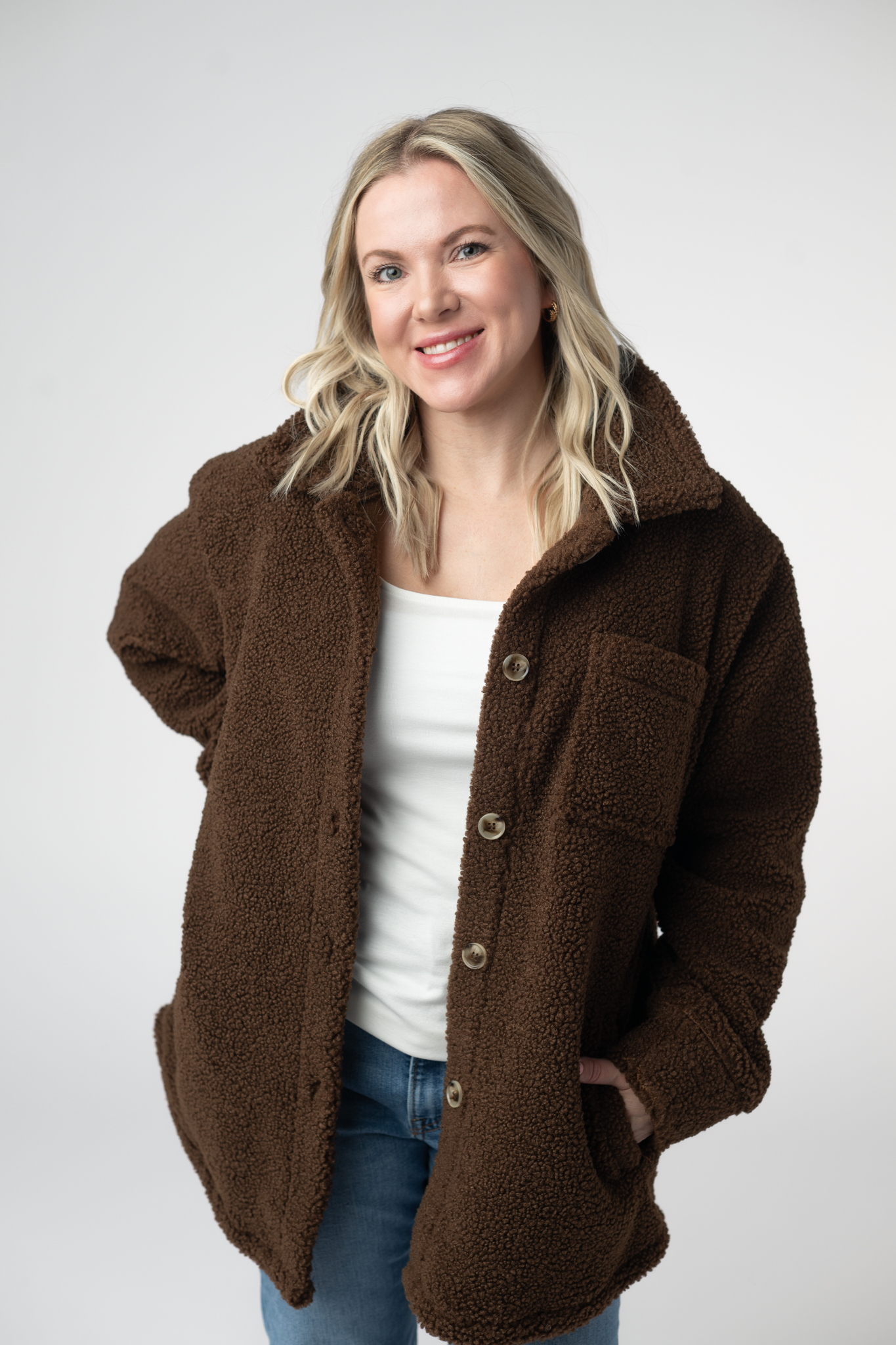 IN STOCK Teddy Oversized Shacket - Brown