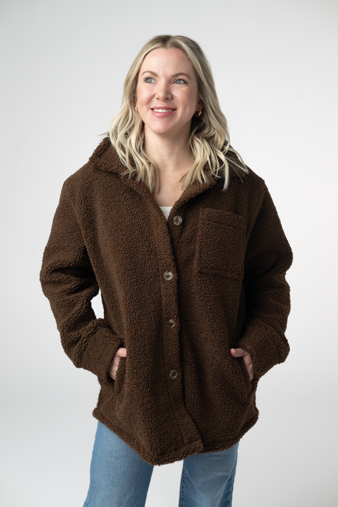 IN STOCK Teddy Oversized Shacket - Brown