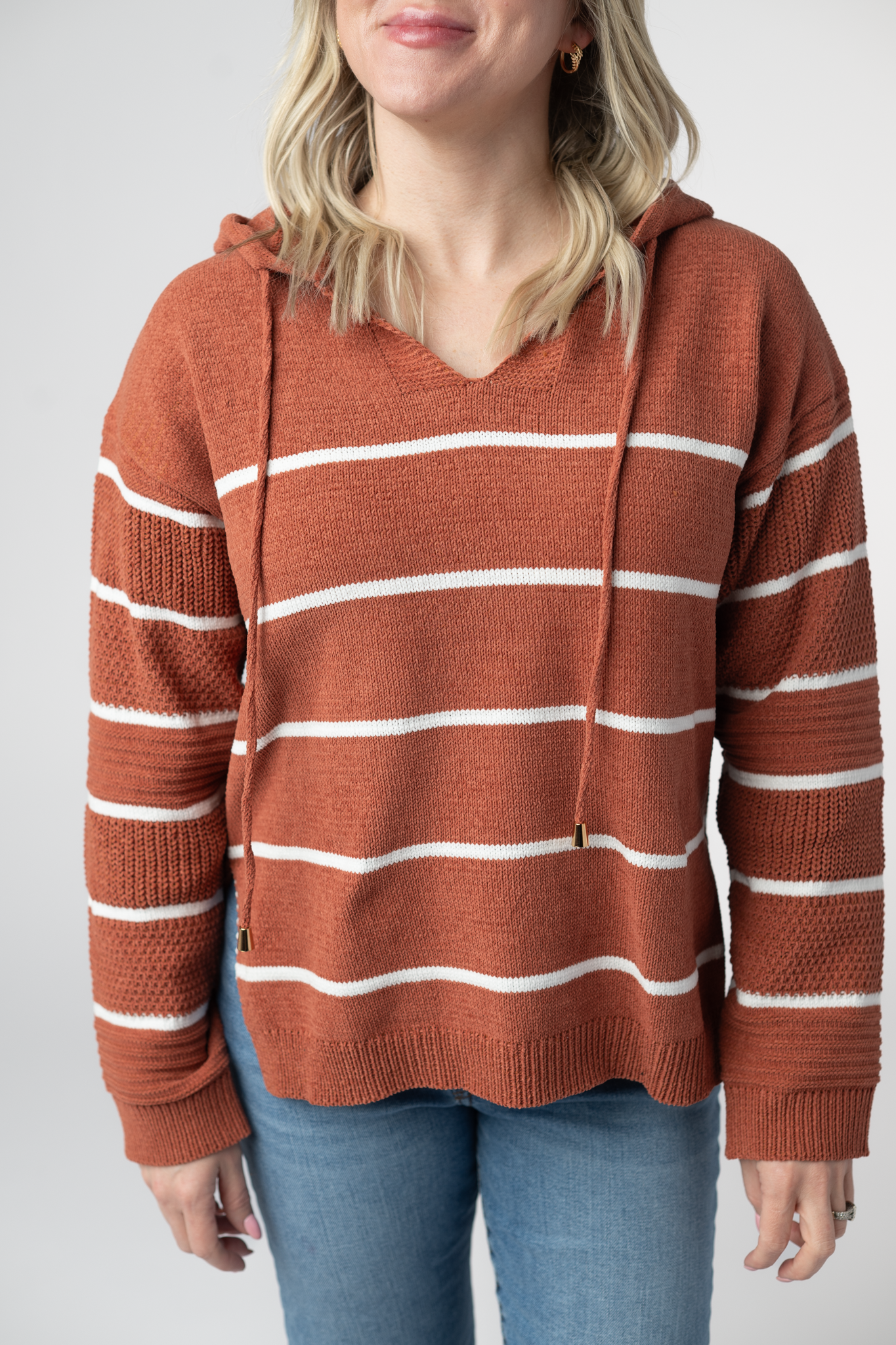 IN STOCK Maddie Striped Hoodie - Pumpkin Spice