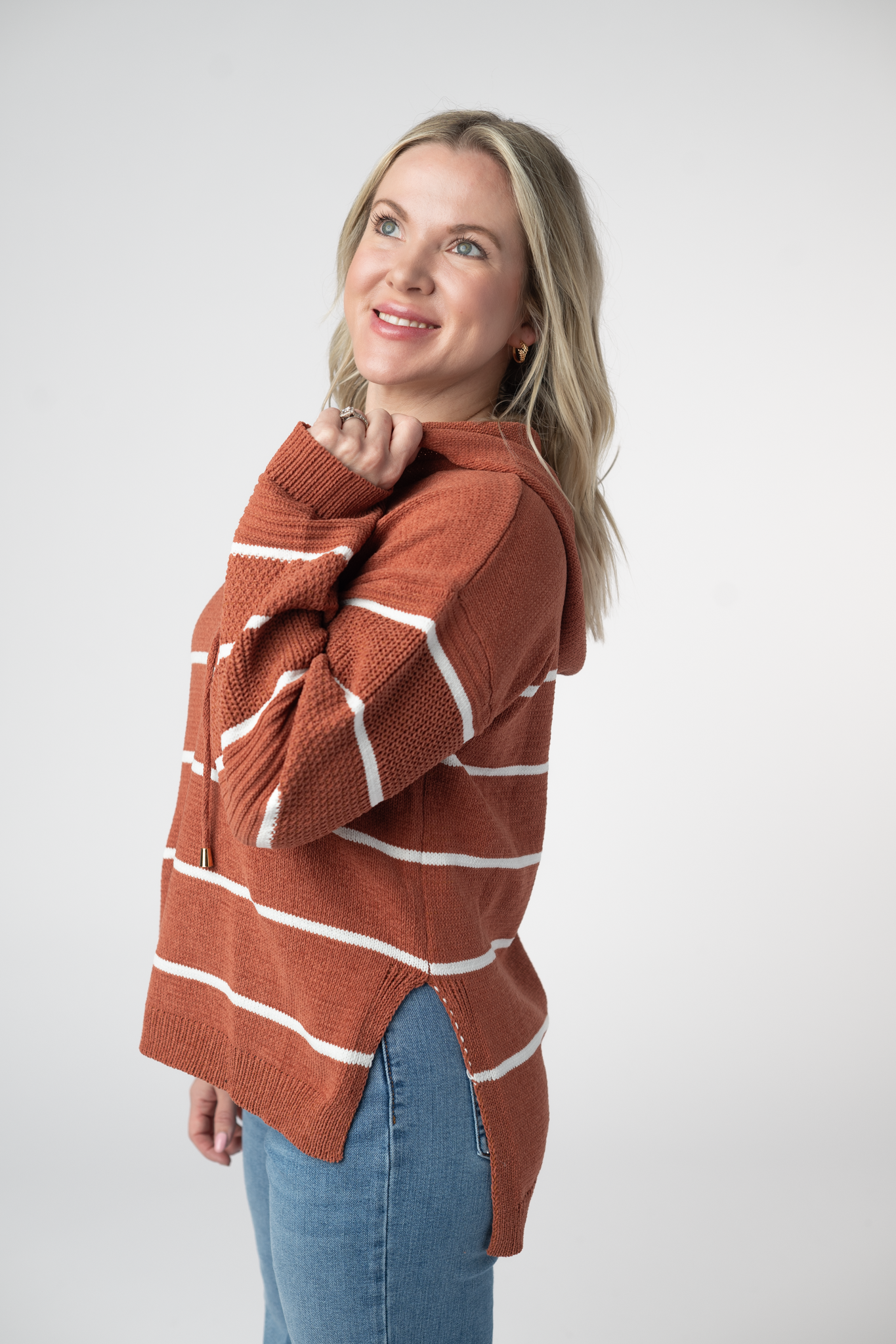IN STOCK Maddie Striped Hoodie - Pumpkin Spice