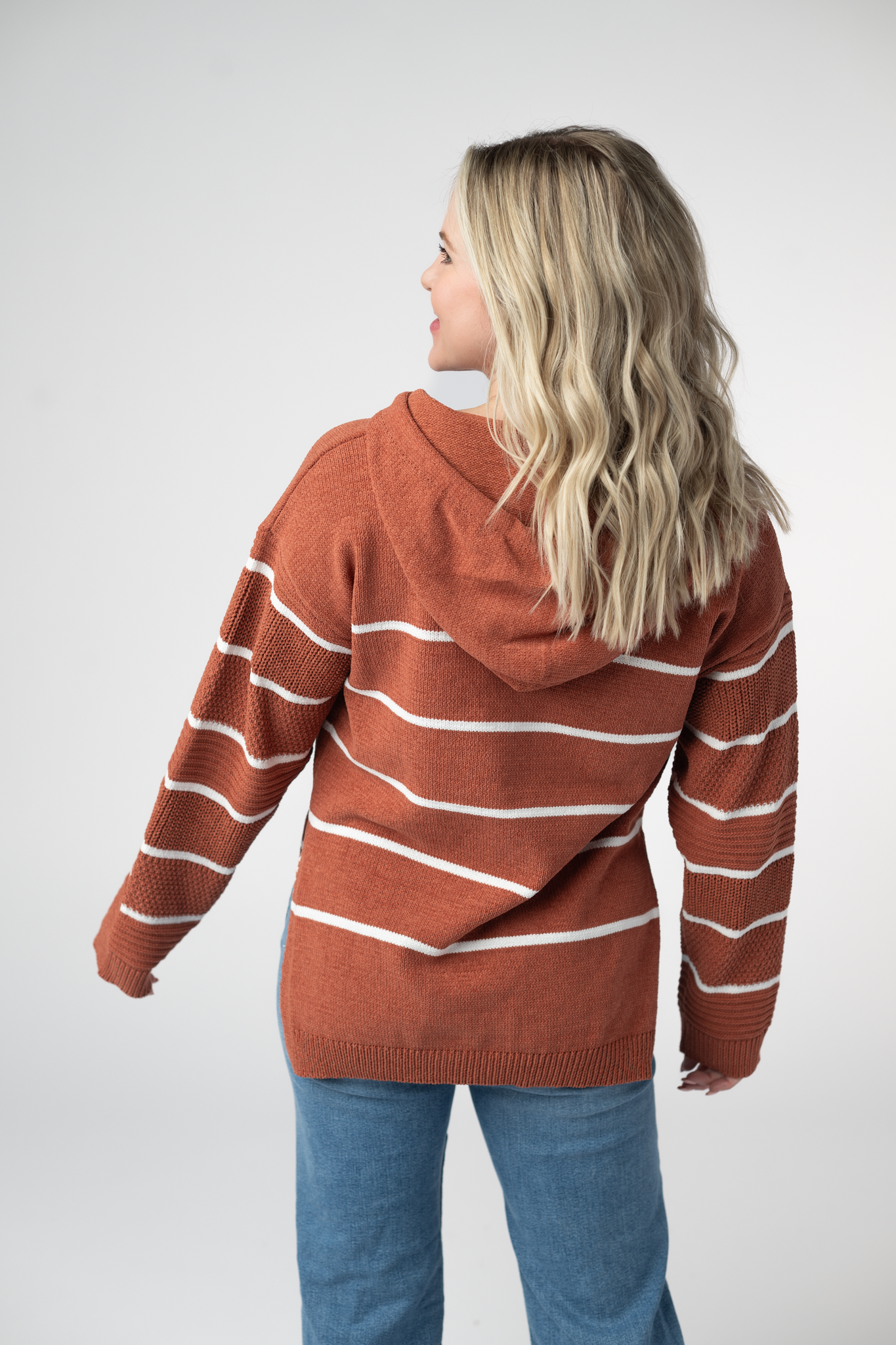 IN STOCK Maddie Striped Hoodie - Pumpkin Spice