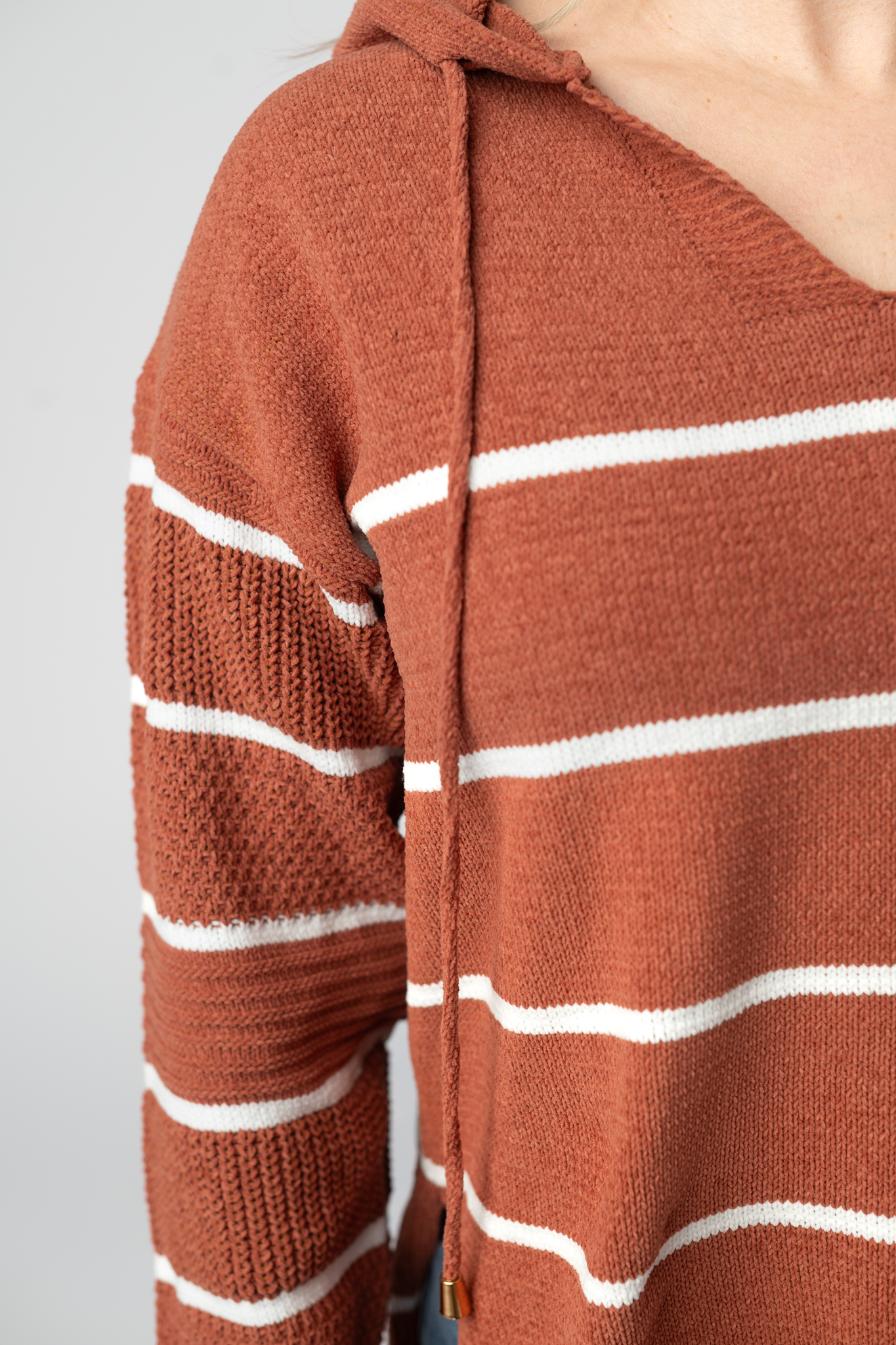 IN STOCK Maddie Striped Hoodie - Pumpkin Spice