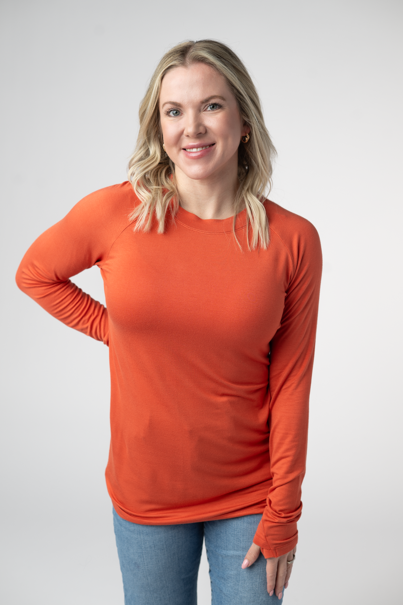 IN STOCK Blair Long Sleeve Top - Pumpkin