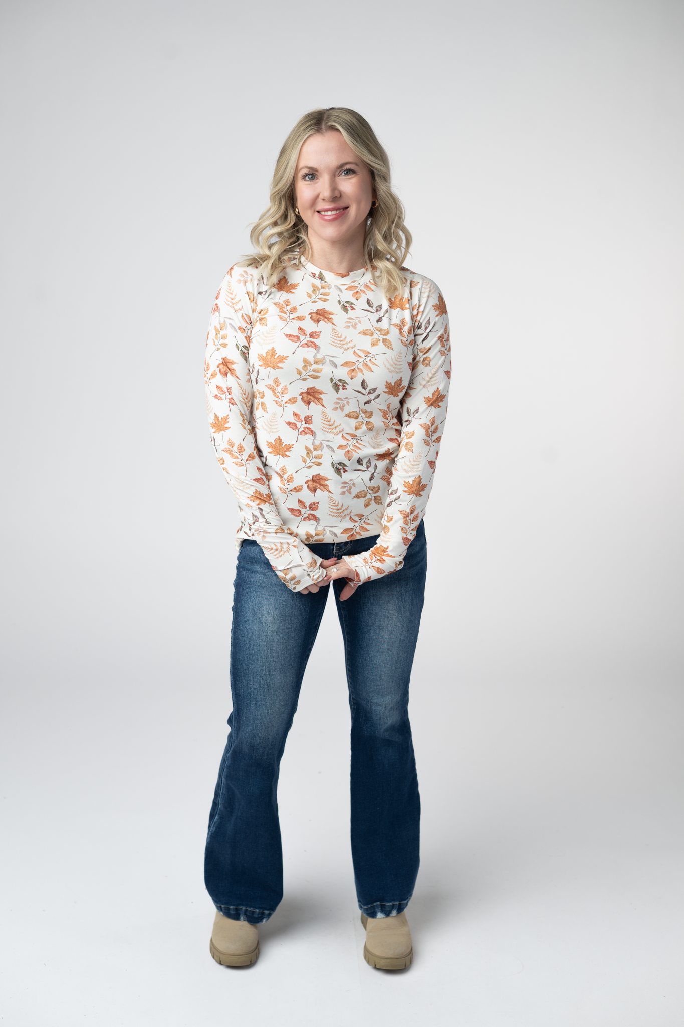 IN STOCK Blair Long Sleeve Top - Harvest Leaves