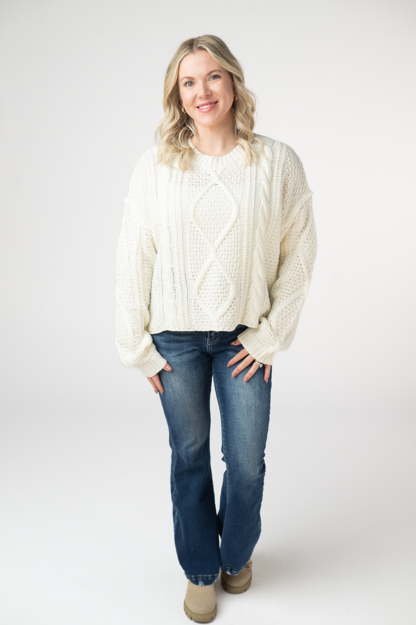 IN STOCK Cable Knit Sweater - Ivory