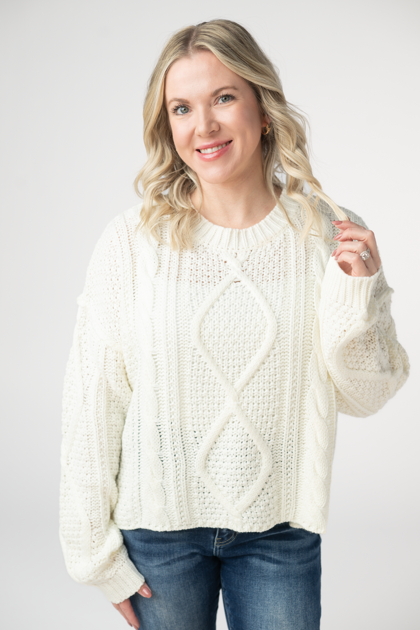IN STOCK Cable Knit Sweater - Ivory