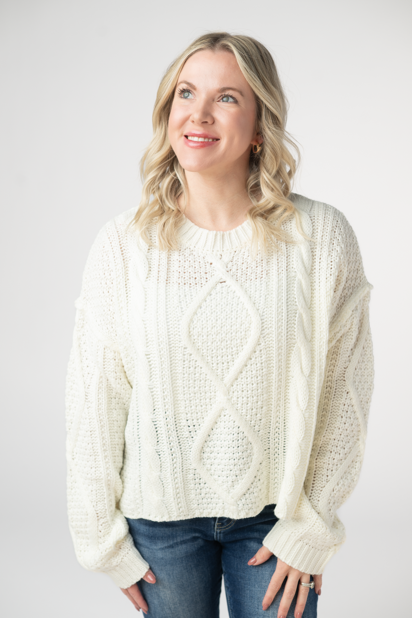 IN STOCK Cable Knit Sweater - Ivory