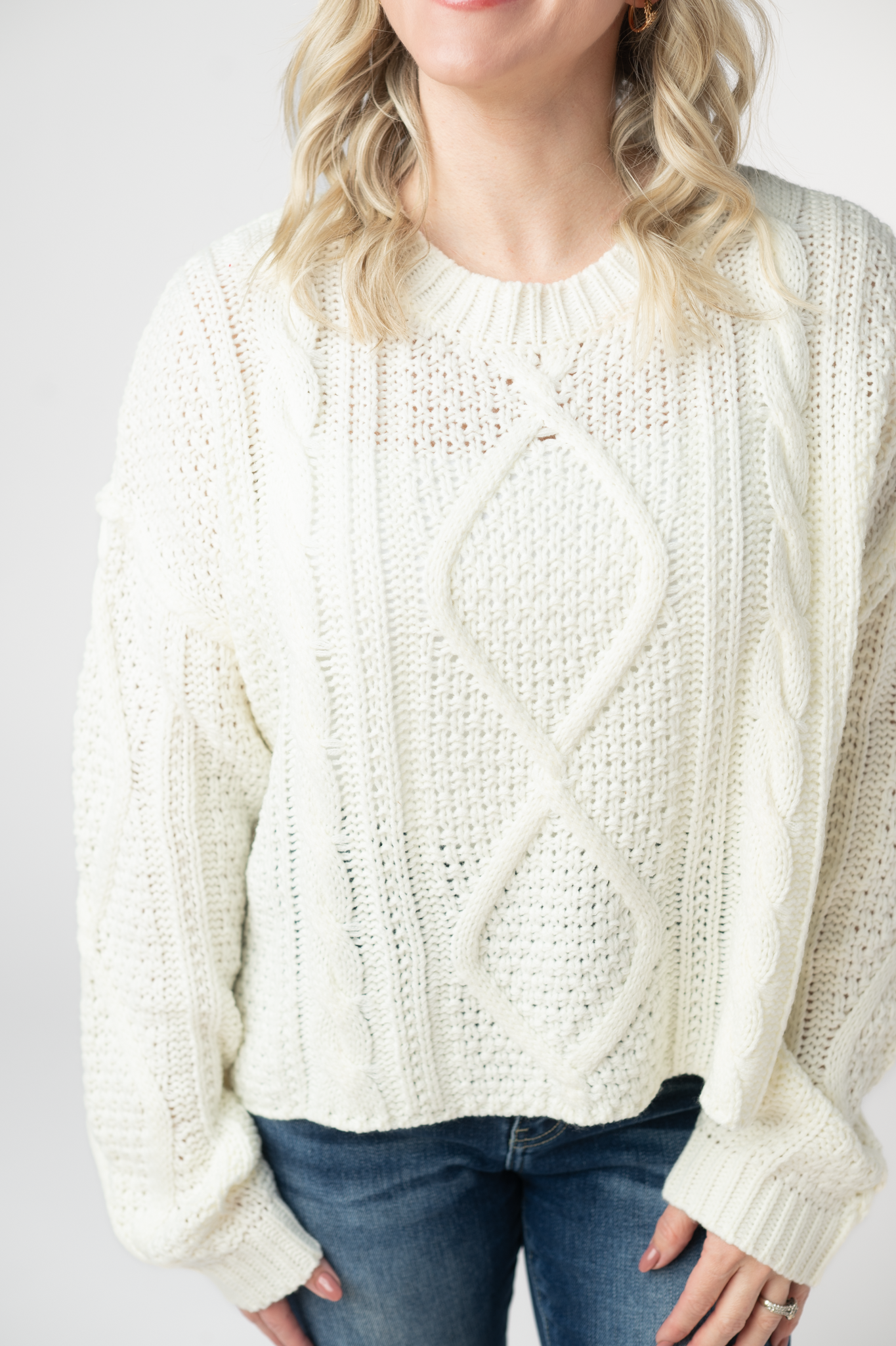 IN STOCK Cable Knit Sweater - Ivory