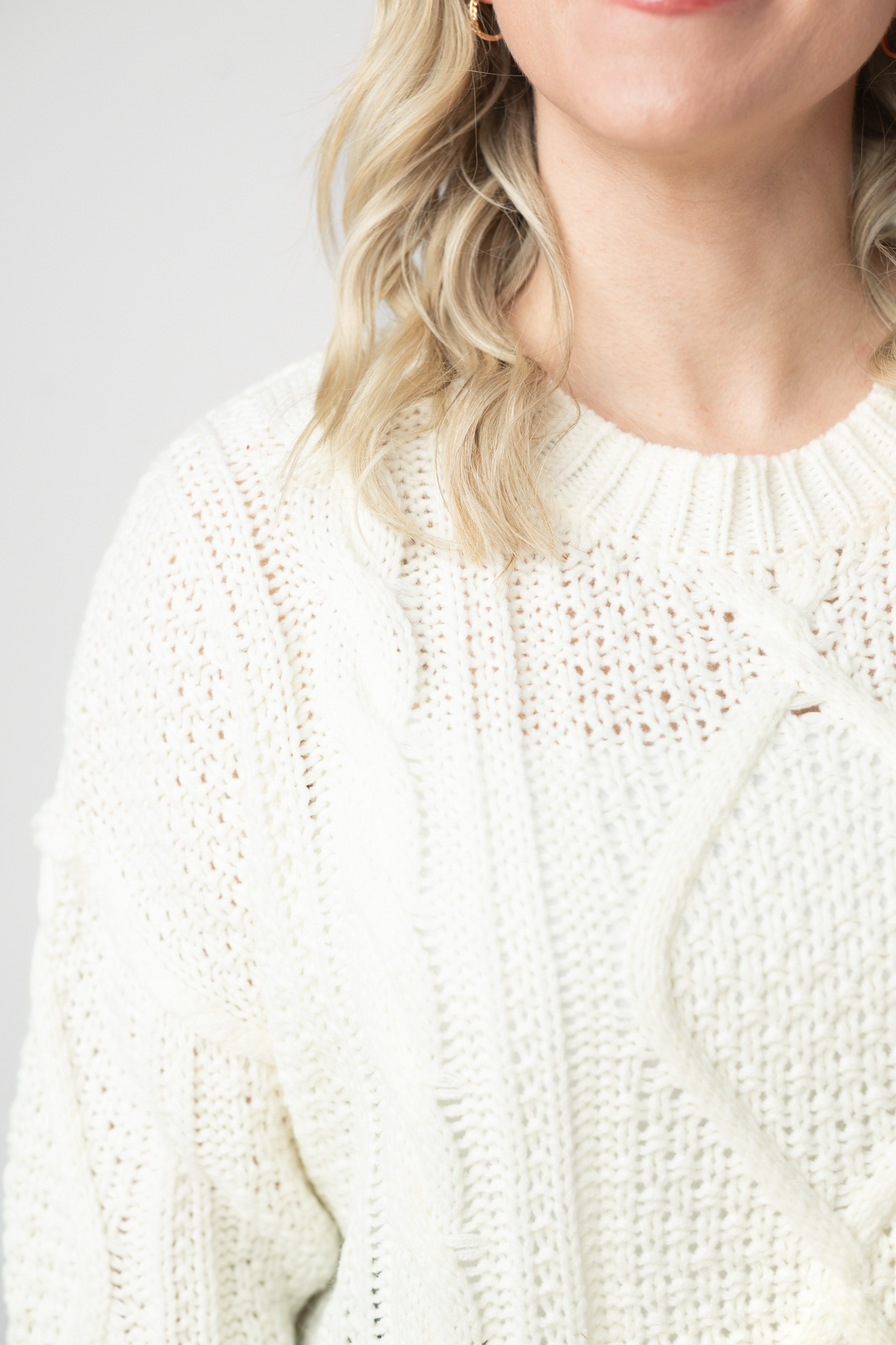 IN STOCK Cable Knit Sweater - Ivory