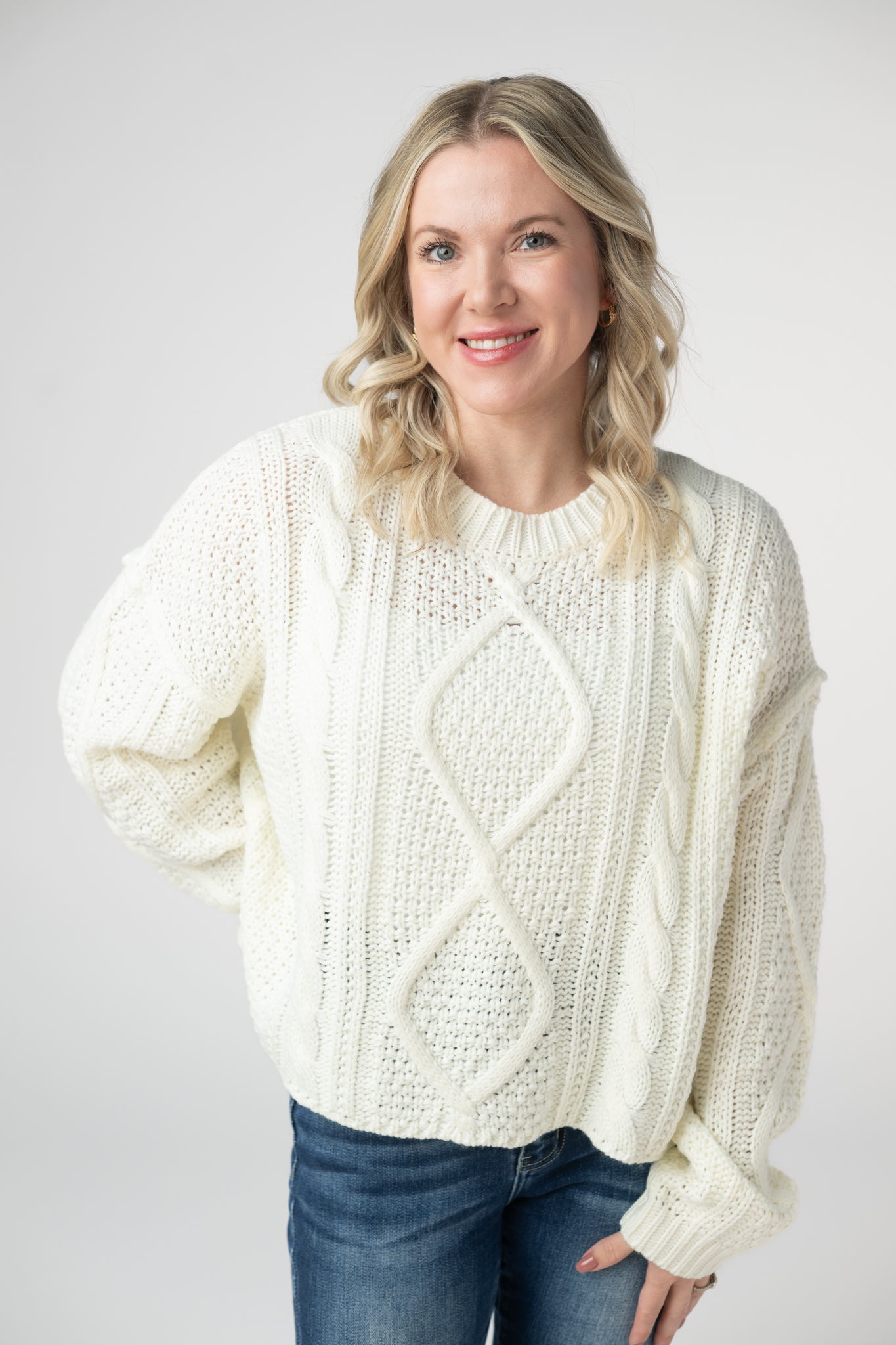 IN STOCK Cable Knit Sweater - Ivory
